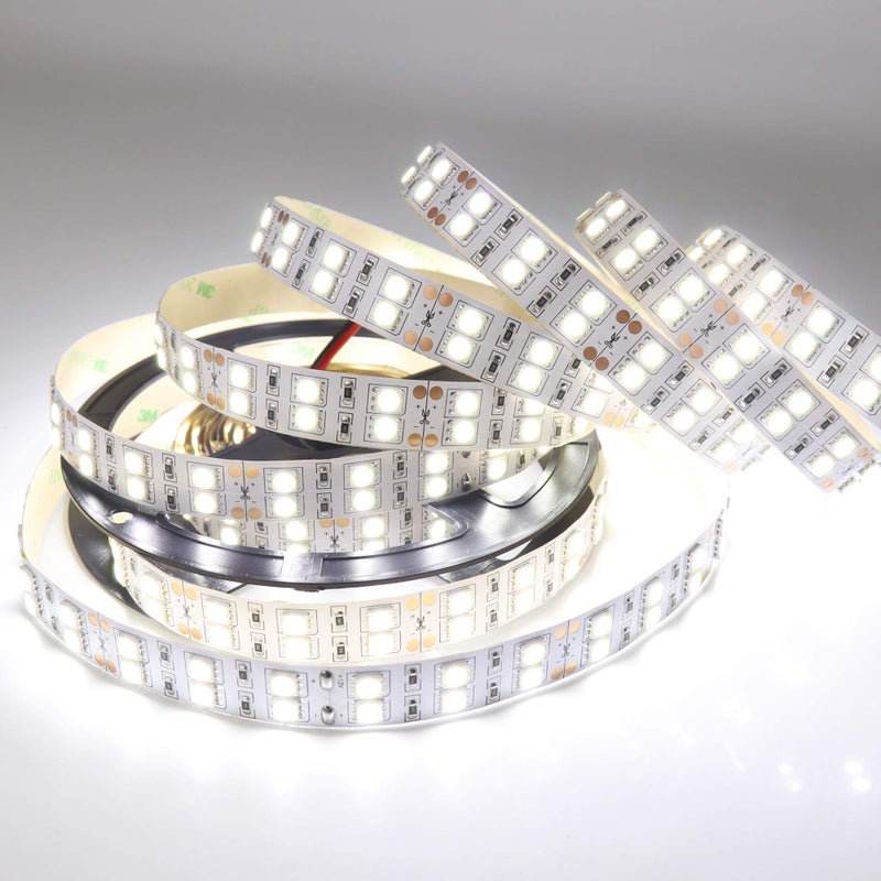 LEDENETÂ® LED Strip Lights Daylight White 6500K SMD 5050 Double Row 600LEDs DC 12V Cold White Dimmable Flexible LED Tape Lights 16.4Ft Non-Waterproof for Bedroom Kitchen Under Cabinet - Image 2